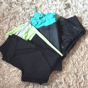 Four Pairs Lululemon Cropped Leggings, Sizes 4 & 6